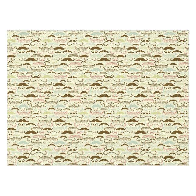 Moustache pattern, retro style 4 tablecloth (Front (Horizontal))
