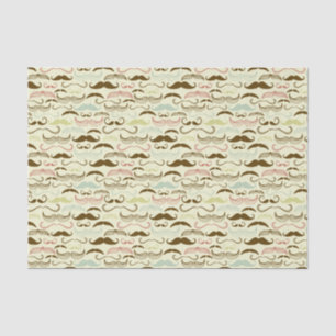 Moustache pattern, retro style 4 tissue paper