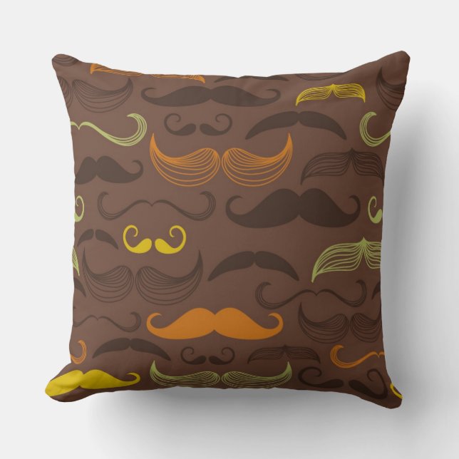 Moustache pattern, retro style 5 cushion (Front)