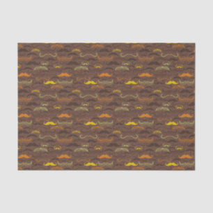 Moustache pattern, retro style 5 tissue paper