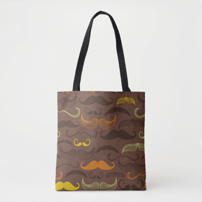 Moustache pattern, retro style 5 tote bag (Front)
