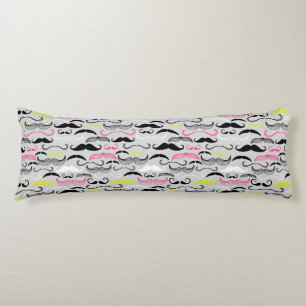Moustache pattern, retro style body cushion