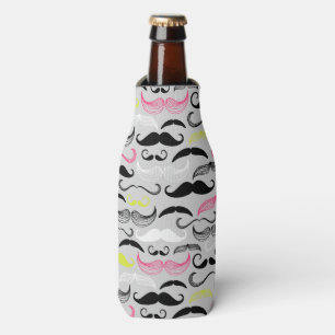 Moustache pattern, retro style bottle cooler