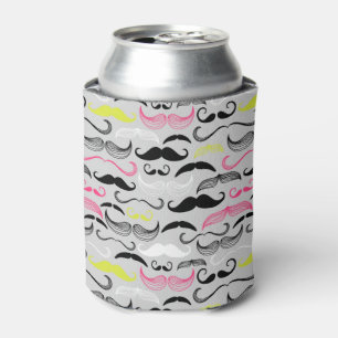 Moustache pattern, retro style can cooler