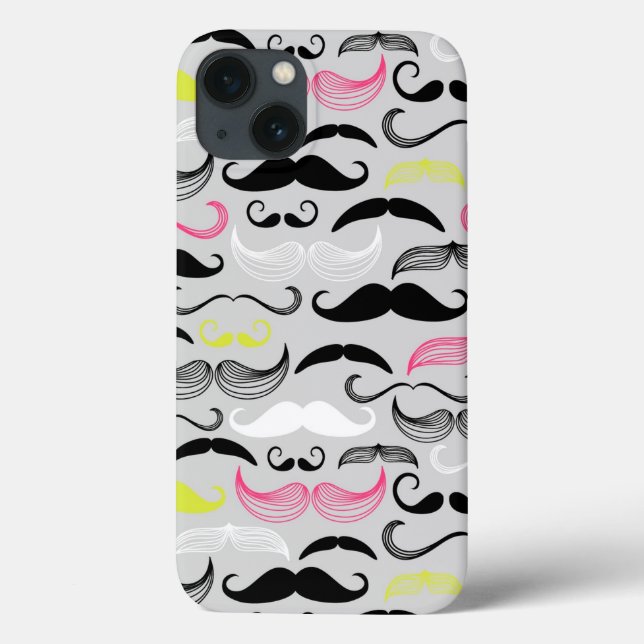 Moustache pattern, retro style Case-Mate iPhone case (Back)