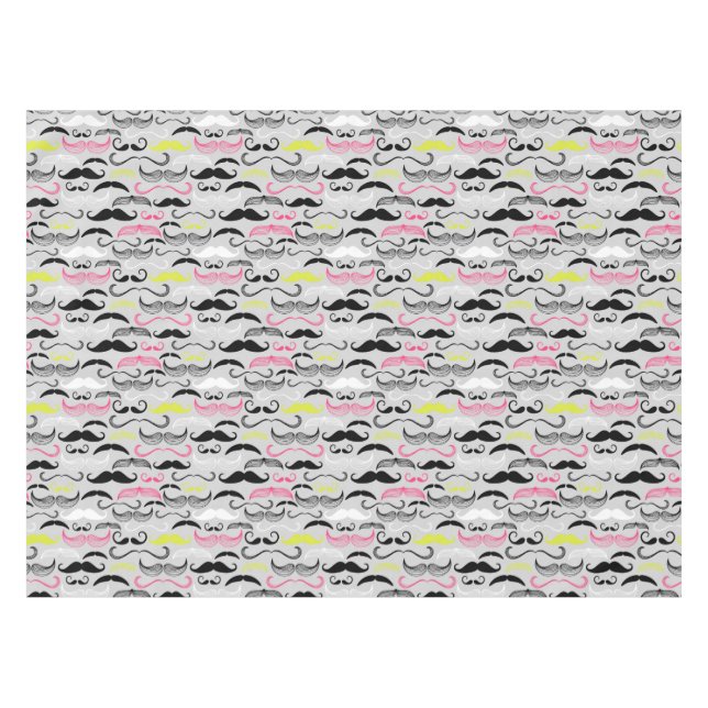 Moustache pattern, retro style tablecloth (Front (Horizontal))