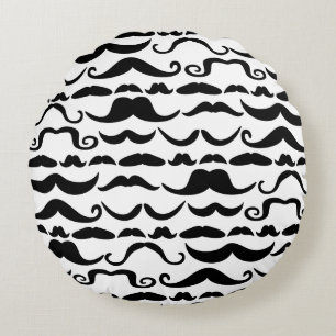 Moustache Pattern Round Cushion