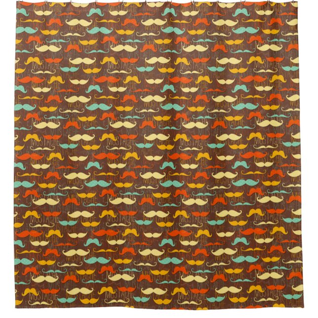 Moustache pattern shower curtain (Front)