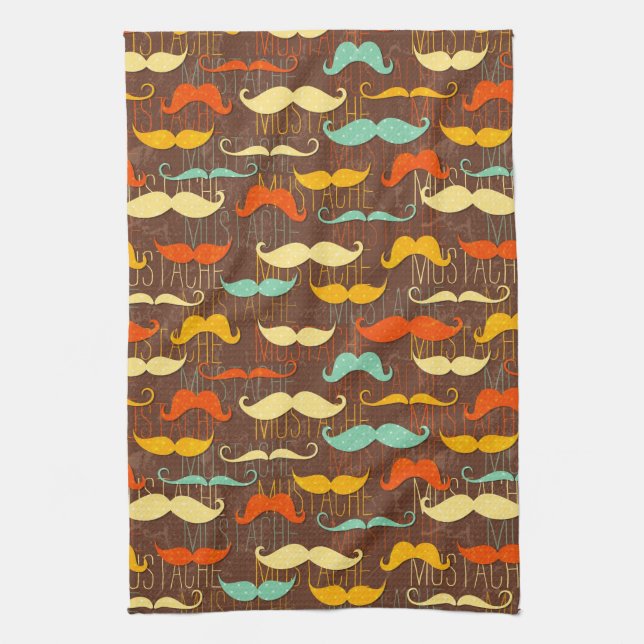 Moustache pattern tea towel (Vertical)