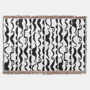 Moustache Pattern Throw Blanket