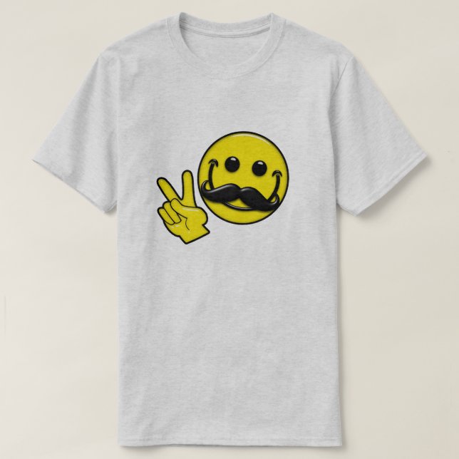 Moustache Peace T-Shirt (Design Front)
