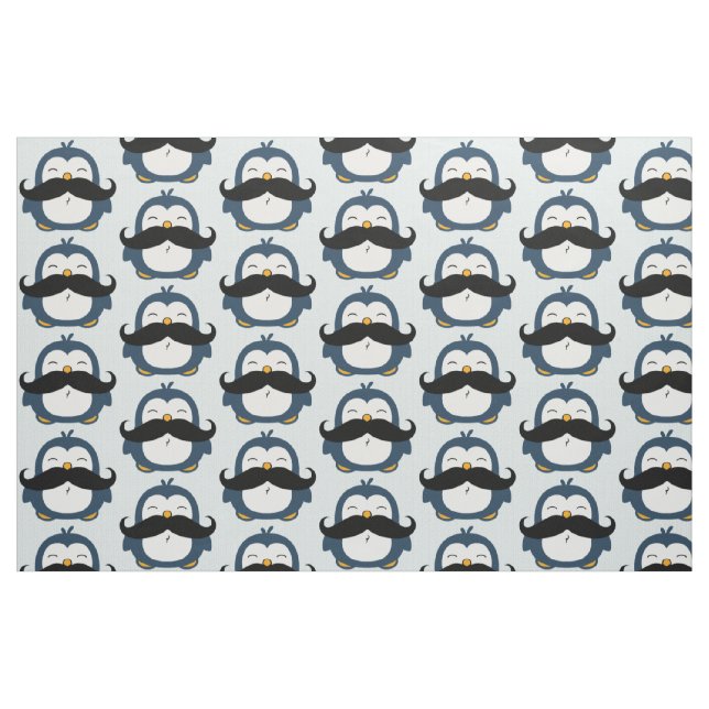 Moustache Penguin Trend Pattern Fabric (Fat Quarter)