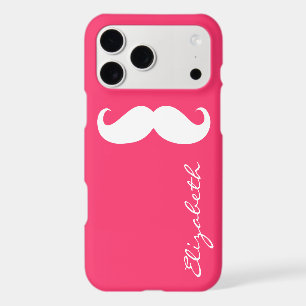 Moustache Plain Hot Pink Background