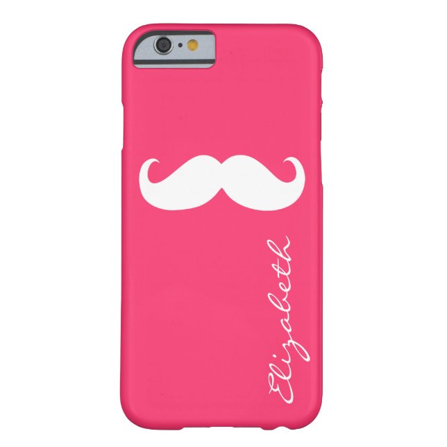 Moustache Plain Hot Pink Background Case-Mate iPhone Case (Back)