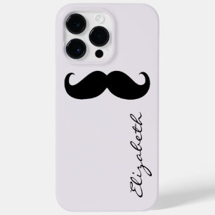 Moustache Plain Silver Background Case-Mate iPhone 14 Pro Max Case