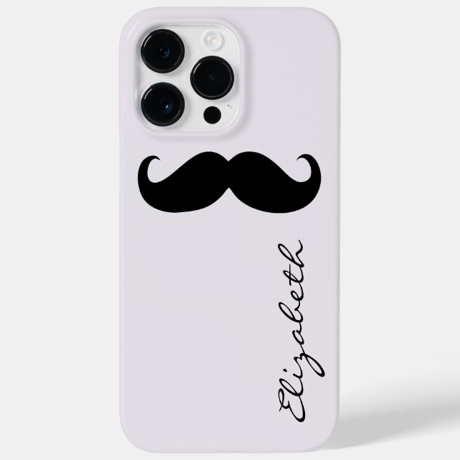 Moustache Plain Silver Background Case-Mate iPhone Case (Back)
