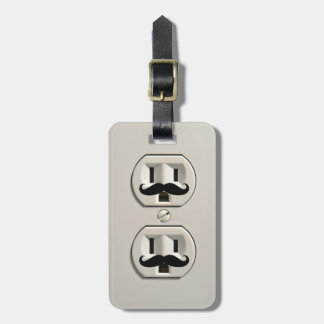 Moustache power outlet luggage tag
