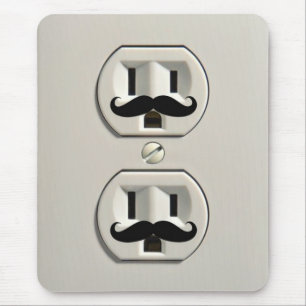 Moustache power outlet mouse mat