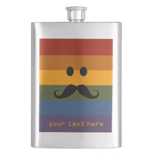 Moustache Pride custom flask