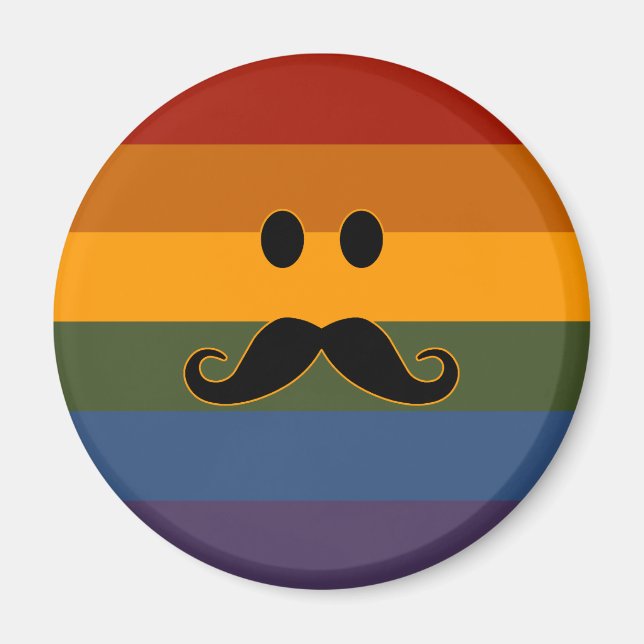 Moustache Pride custom magnet (Front)