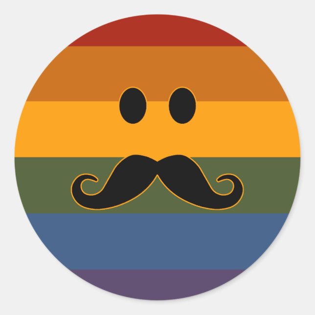 Moustache Pride custom stickers (Front)
