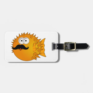 Moustache Puffer Fish Luggage Tag