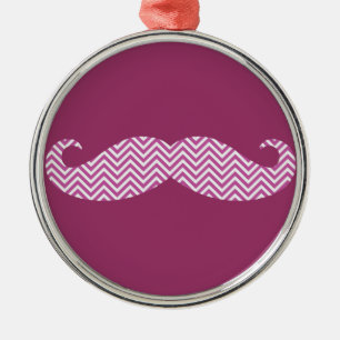 Moustache Radiant Orchid Purple Chevron Pattern Fu Metal Tree Decoration
