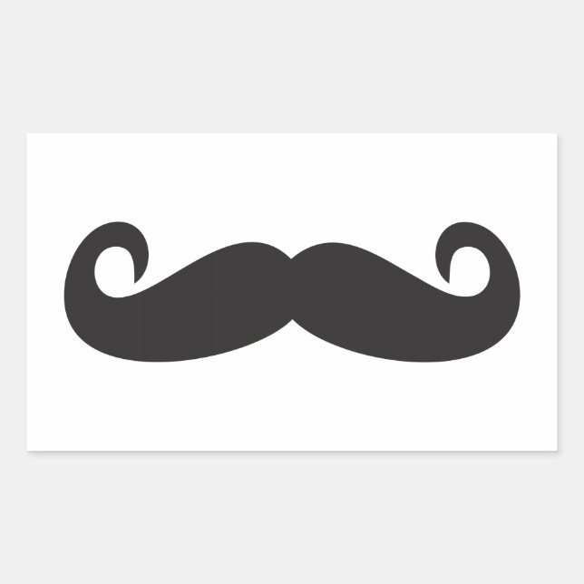 Moustache Rectangular Sticker (Front)