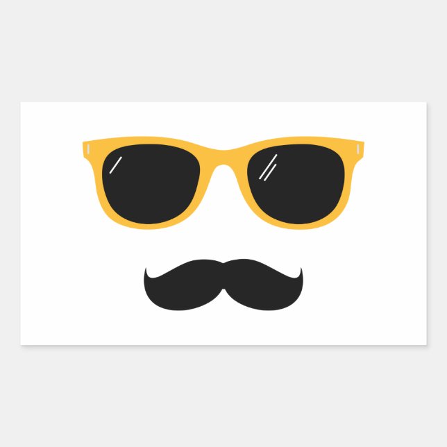 Moustache Rectangular Sticker (Front)