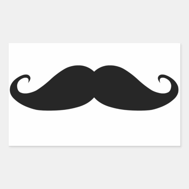 Moustache Rectangular Sticker (Front)