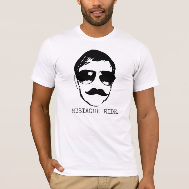 Moustache Ride. T-Shirt (Front)