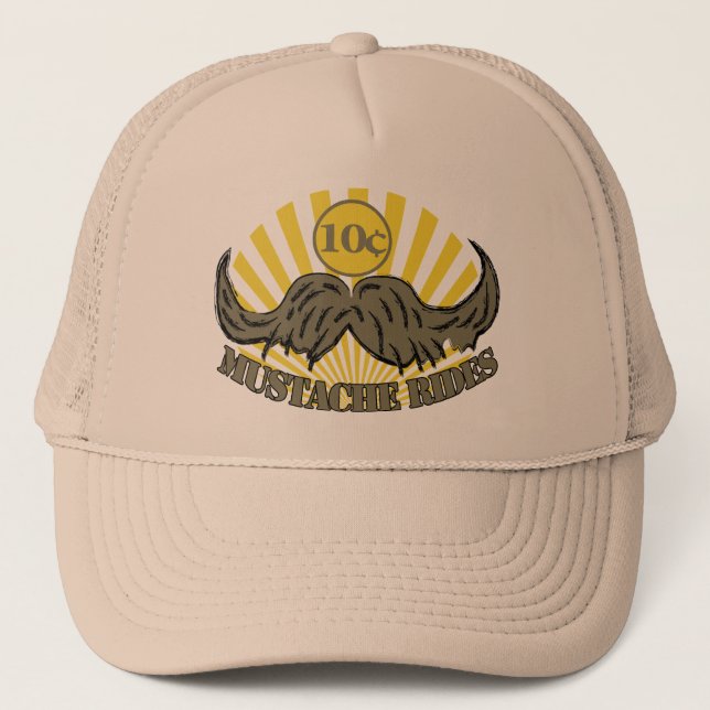 Moustache ride trucker hat (Front)