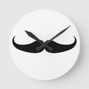 Moustache Round Clock