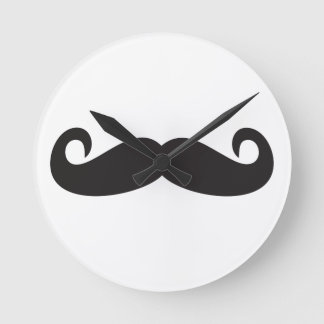 Moustache Round Clock