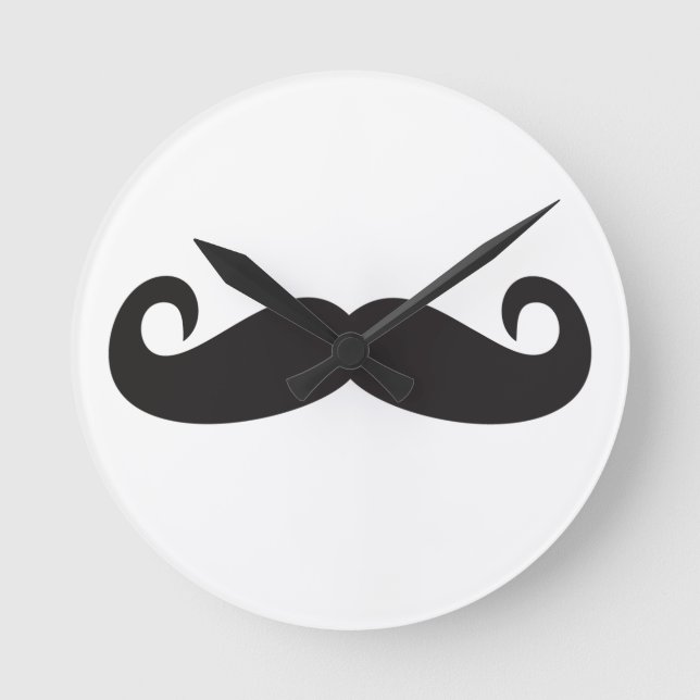 Moustache Round Clock (Front)