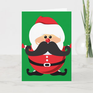 Moustache Santa Claus Holiday Card