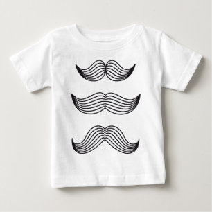 Moustache silhouettes, line art drawing baby T-Shirt