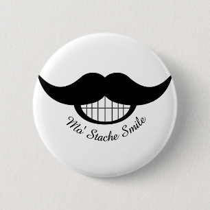 Moustache Smile 6 Cm Round Badge