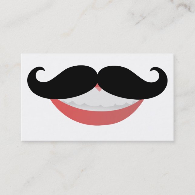 Moustache Smile Business Cards (Front)