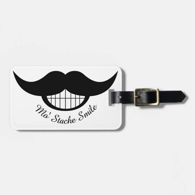 Moustache Smile Luggage Tag (Front Horizontal)