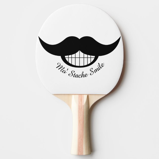 Moustache Smile Ping Pong Paddle (Front)