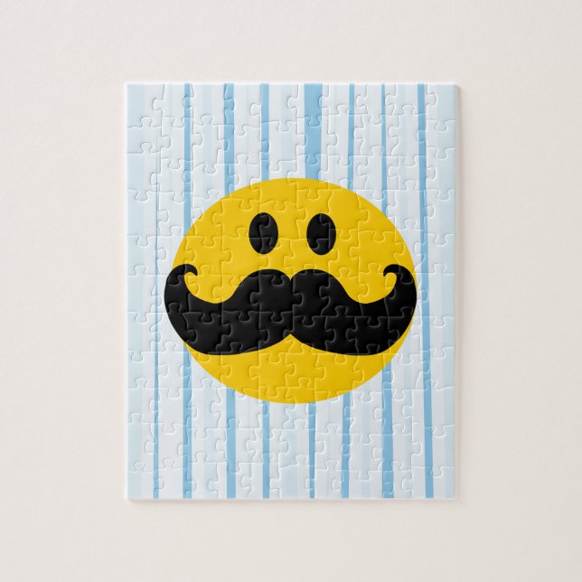 Moustache Smiley Jigsaw Puzzle (Vertical)