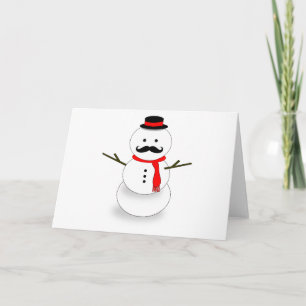 moustache snowman note card