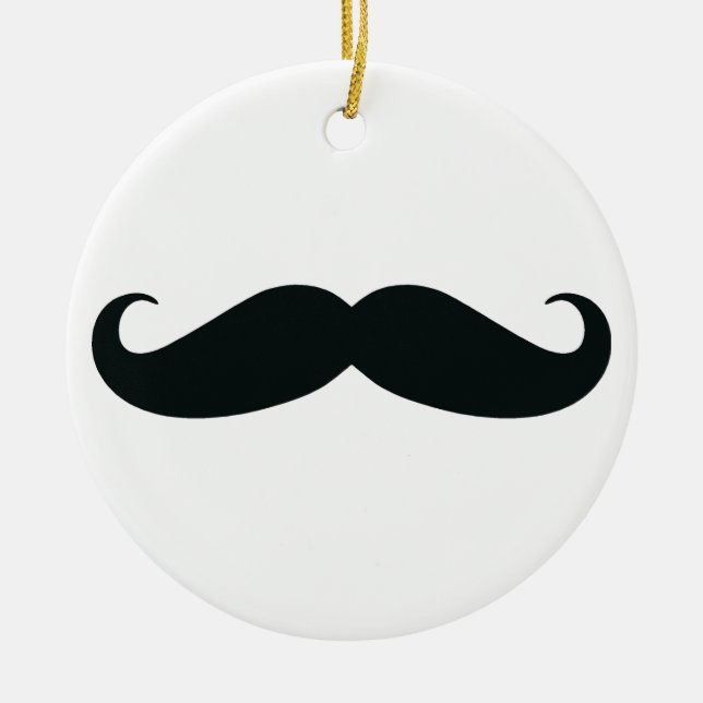 Moustache Stache Ceramic Tree Decoration (Front)