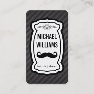 Moustache / Stripes (black) Business Card