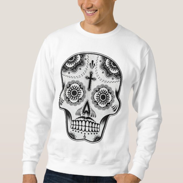 Moustache sugar skull sweatshirt (Front)