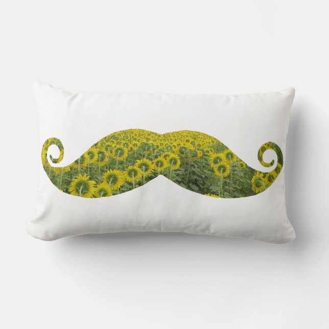 Moustache Sunflowers Lumbar Pillow 33 cm x 53 cm (Front)