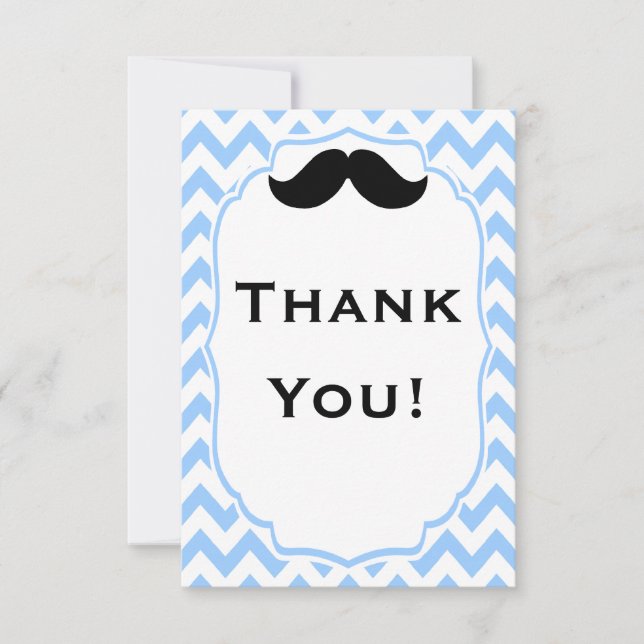 Moustache Thank you note cards (Front)