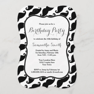 Moustache Themed Birthday Invitation