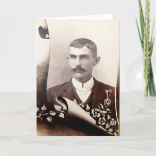 Moustache Tintype Card